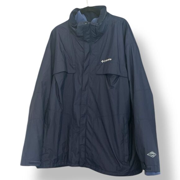 Columbia Interchange Omni Tech Waterproof 3-in-1 Jacket Blue Men's 4X No Hood